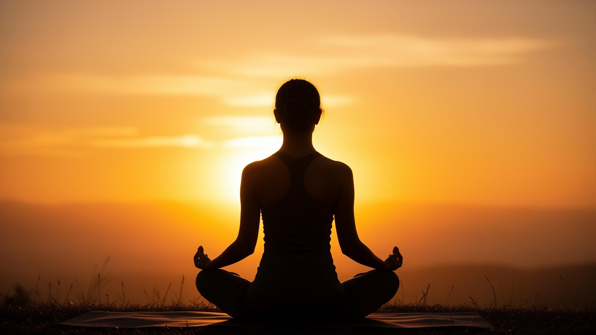 Meditation at sunset