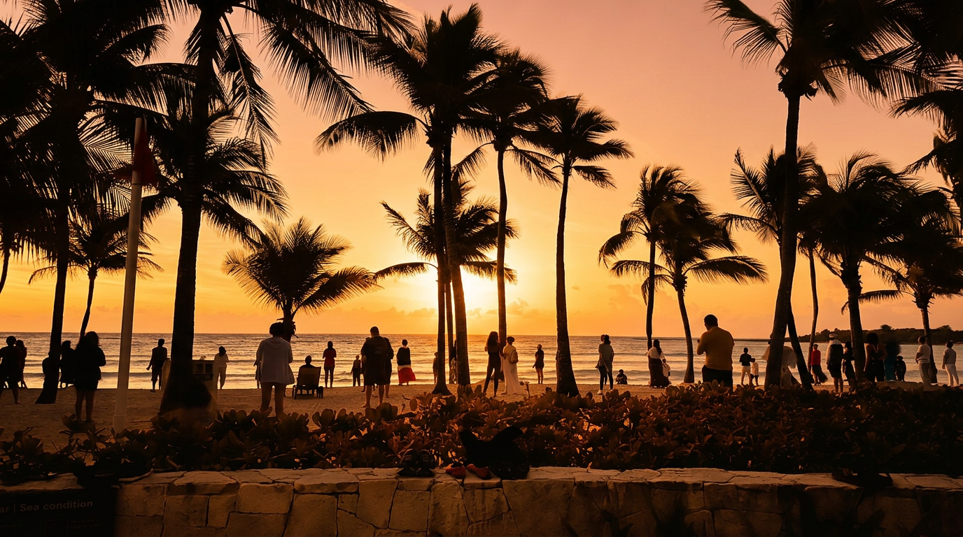 Warm sunset glow